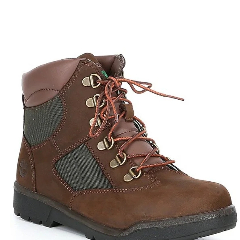 Timberland Boys' 6" Field Nubuck Leather Lace Up Boots